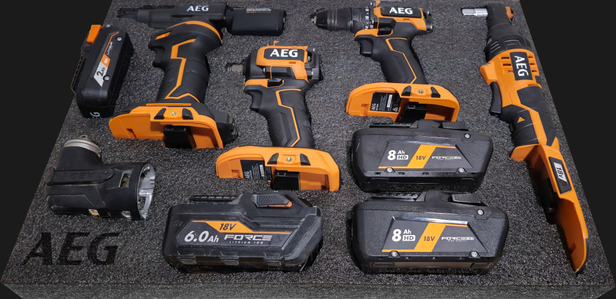 AEG 18V Power Tools Foam Tray Storage Insert Tool box kit