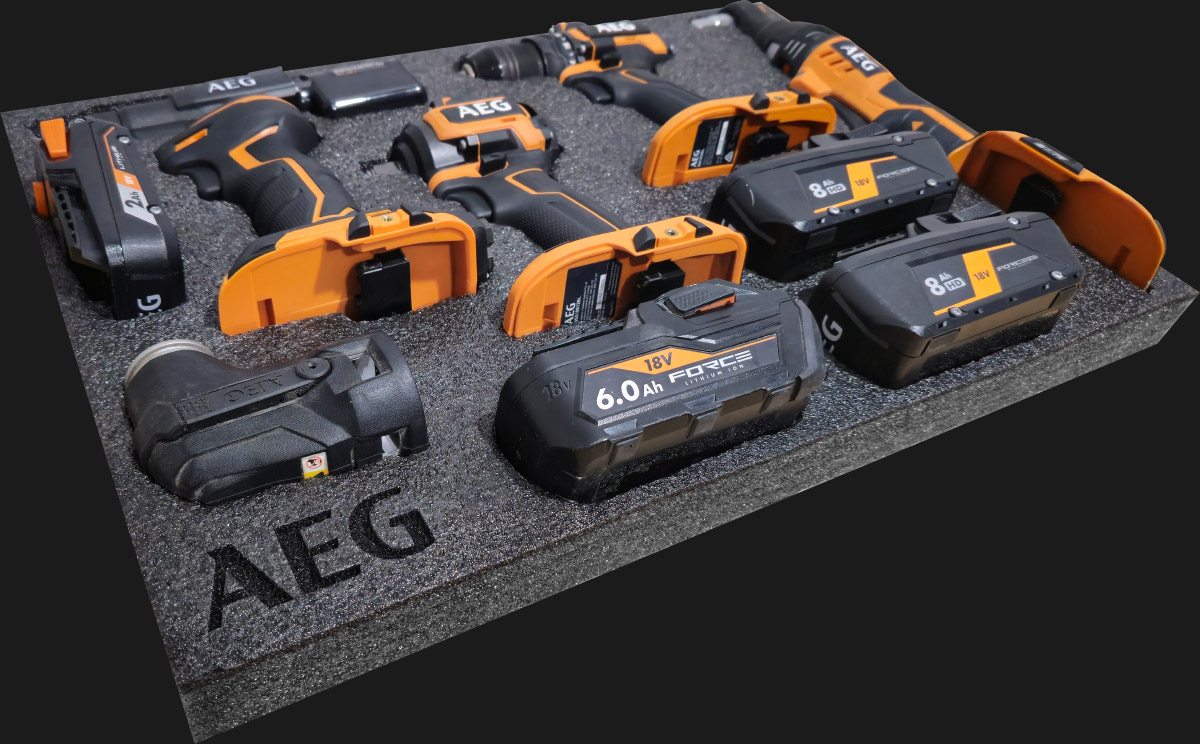 AEG 18V Power Tools Foam Tray Storage Insert Tool box kit